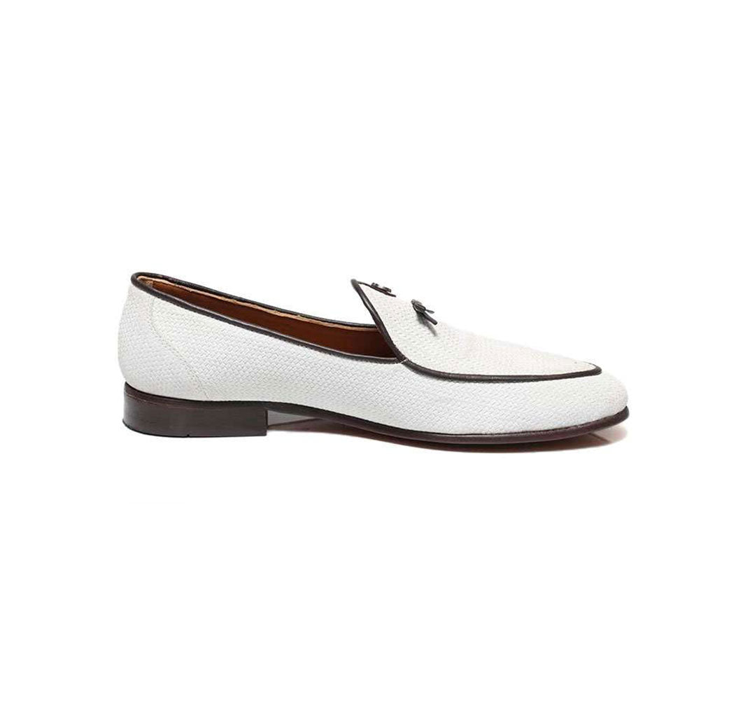 Mens Smart Formal Slip On White Patent Shiny Shoes Leather Lined Italian:  Buy Online - Happy Gentleman