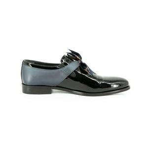 Bogart Man - Men's - Linen-Lace Patent Shoes-Single-Side-Black 