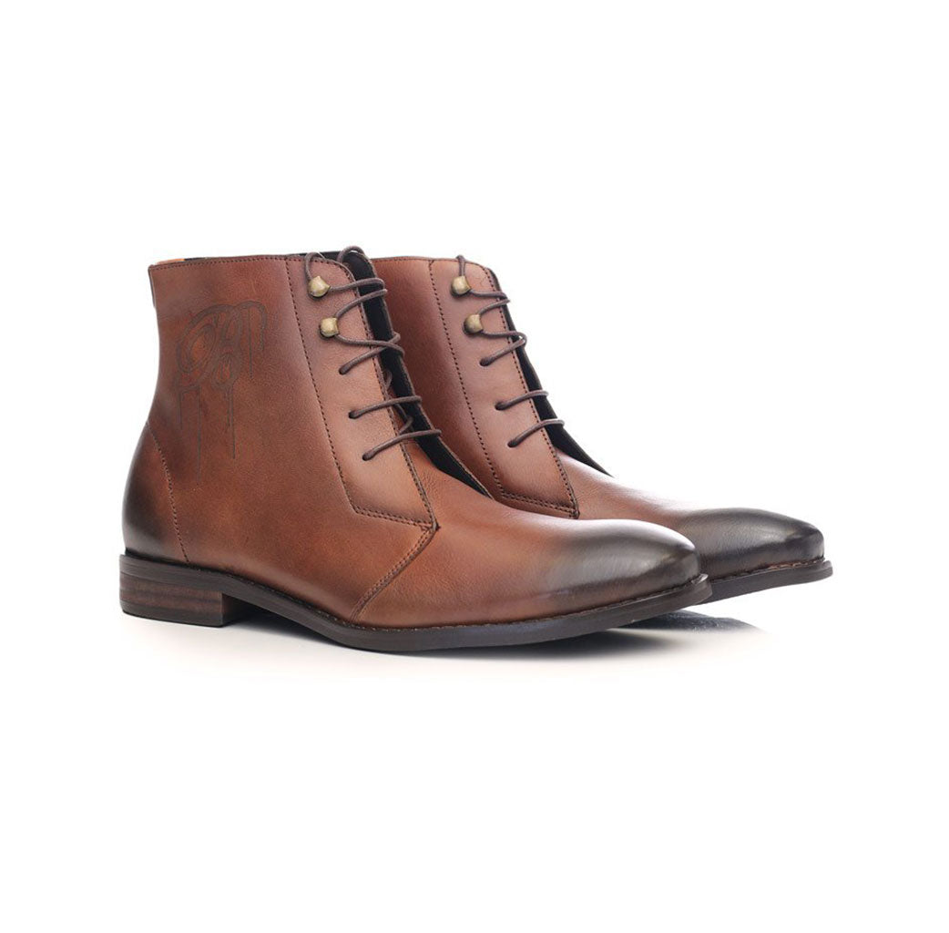Bogart Man - Men's - Plain Leather Boots-Brown-Pair