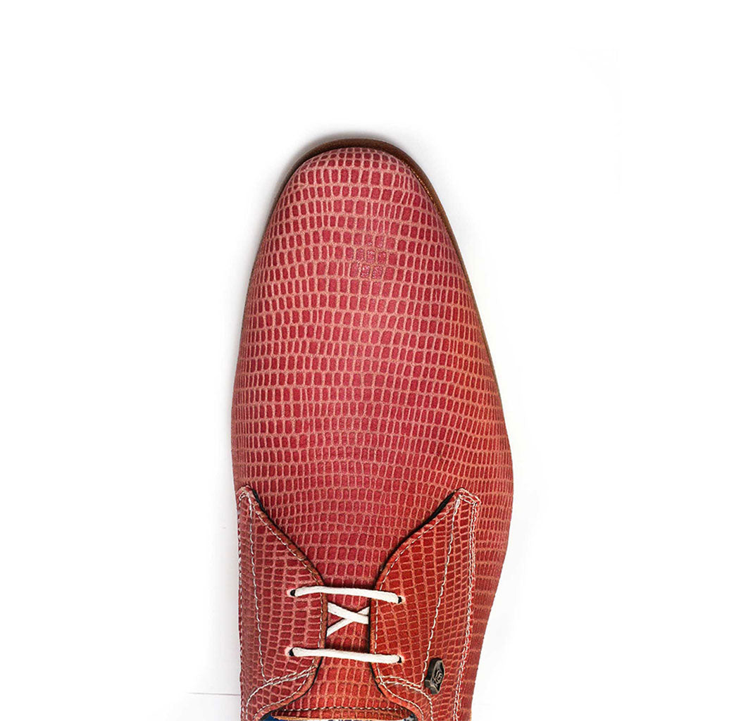 Bogart Man - Men's - Suede Snake Formal Shoes-Red-Top